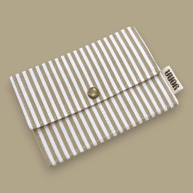 Porte-Feuille Rayé Beige