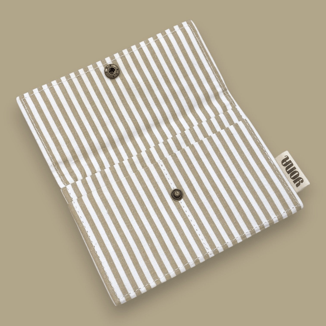 Porte-Feuille Rayé Beige