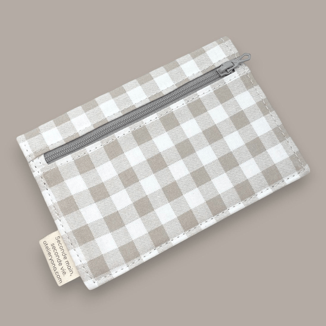 Porte-Feuille Vichy Taupe