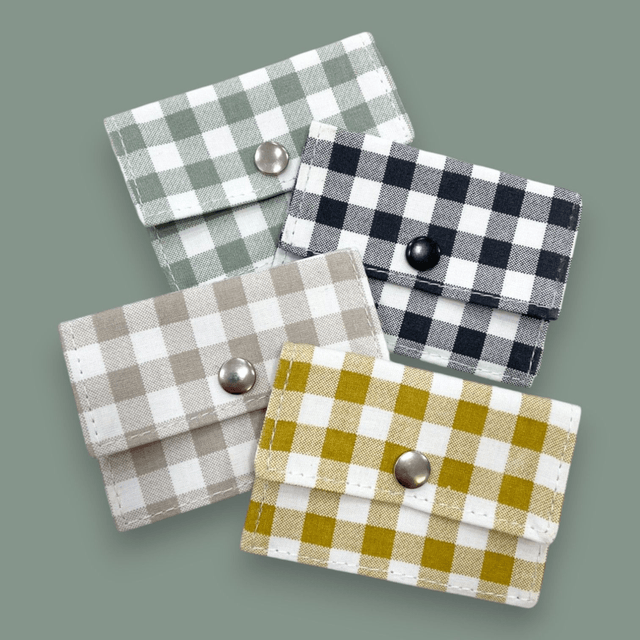 Porte-Carte Rayé Beige