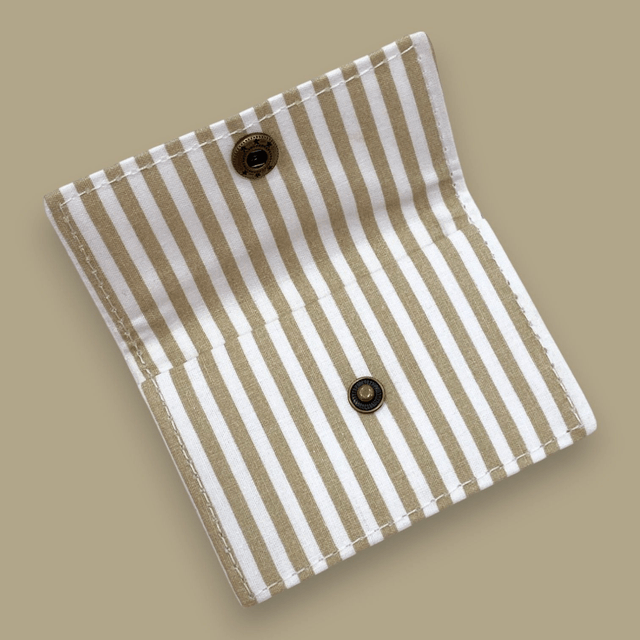Porte-Carte Rayé Beige