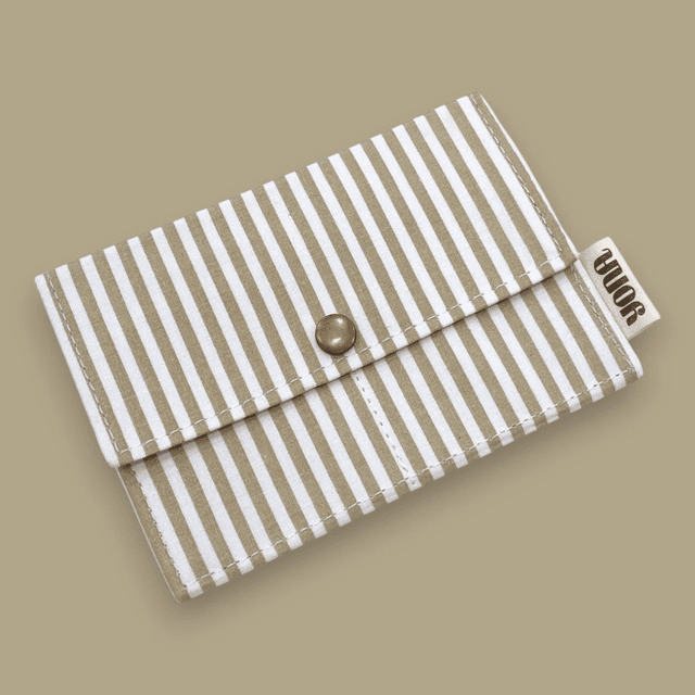 Porte-Feuille Rayé Beige